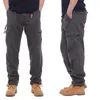 Pantalon homme 2023 Cargo grande taille taille élastique coton pantalon mâle Multi poches travail décontracté extérieur pantalon hommes