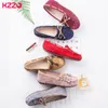 Отсуть обувь Kzzo Real Natural Direnuine Leather Flat's Moccasins Fashion Casual Loafers Женское весеннее лето 230801