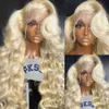 Человеческие волосы Бесплатные парики связывают 30 40 -дюймового края волны тела HD 613 Медовый блондинка13x4 13x6 кружевное парик для волос с передним человеческим париком для женщин прозрачный кружевный парик X0802