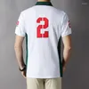 Polo Masculino TS Manga Curta Camisa Polo Masculina México 2023 Verão Casual Esportes de Negócios Camiseta Bordada Algodão Roupas Brancas