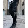 Men's Pants Cargo High Street Hip-hop Personality Trendy Overalls Casual Jeans Man Fitting Reflective Trousers