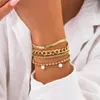 Link Bracelets Women Unique Pearl Bangle Set Wrist Chain Stylish Accessories Fashion Anime Customized Jewelry