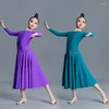 Stage Wear Fashion National Standard Ballroom Dance Dress Girls Long Sleeved Latin Competition Costume Modern SL8366