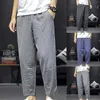 Pantaloni da uomo larghi estivi casual traspiranti a nove quarti di polo pantaloni rave