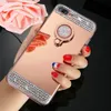 Cell Phone Cases For iPhone 14 13 12 11 Pro Max X Xs XR 7 8 Plus SE2 Phone Case Luxury Mirror Rhinestone Diamond Glitter Bling Ring Holder Cover L230731