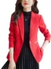 Costumes pour femmes mode décontracté femme Blazer femmes vert rouge noir Plaid à manches longues bouton unique automne hiver dames veste