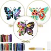 Chinese Style Products Butterfly Flower Embroidery Stitches Practice Beginners Cross Stitch Pattern Handy Sewing Hand Embroidery Starter Skill Tool R230803