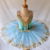 Stage Wear Ballet Platter Tutu Dance Costume Child Kids Girls Blue Pink Pancake Professional Costumes Halloween Party