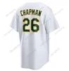 Gaoxin 26 Chapman Baseball Jersey Rickey Henderson Matt Olson Reggie Jackson Sean Manaea Mike Fiers Khris Davis Eis Andrus Jesus Luzardo Custom