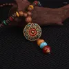 Pendant Necklaces Fashion Evade Ethnic Necklace The Flower Of Religious Vintage Round Plate Nepal Jewelry Handmade Sanwood Bodhi