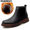 Boots High quality winter boots men's cashmere ankle boots manual outdoor work boots retro style warm Chelsea boot men's Z230803