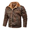 Men's Jackets Men's autumn and winter oversized plus velvet thick leather jacket youth fashion PU leather jacket coat size M-4XL 230802