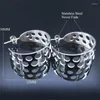 Stud Earrings Fashion Geometry Round Stainless Steel Width Earings Silver Color For Women Jewery Pendientes Mujer E9508S07