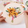 Produits de style chinois Broderie avec motif Floral DIY Couture Kits de point de croix pour adultes Fleurs Plantes Broderie Starter avec cerceaux R230803