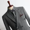 Męskie garnitury High-end Suit (Suit Vest Moders) Podwójny przystojny suknia ślubna pana młodego Yuppie moda szczupła trzyczęściowa trzyczęściowa zestaw