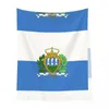 Scarves Personalized Printed San Marino Flag Long Pile Fringe Men Scarf Women'S Anti Chill