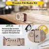 DIY Wooden FM Radio Kit 88-108MHZ Radio Amplifier Music Player with Battery Assembly Project Suite for School Student Learn