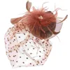 Bandanas Chapéu Alto Tea Party Nupcial Headpiece Noiva Headpieces Casamento Laço Feminino Cocar de Malha Fascinadores Banquete Acessórios para o Cabelo