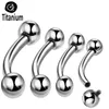 Labret Lip Piercing Jewelry 10PC G23 Eyebrow Internally Thread Banana Double Balls Curved Barbell Earrings Body 16G 14G 230802