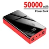 Bezprzewodowe ładowarki Nowe 50000 mAh Power Bank duża ładowarka przenośna 4USB Digital Display Zewnętrzna bateria z latarką dla x0803