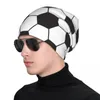 Baskarhuvhatt för män och kvinnor fotbollsmönster stickade mjuka turban hip hop beanie