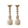 Candle Holders Wooden Aesthetic Nordic Pedestal Small Center Table Stand Portavelas Home Decoration GPF40XP