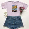 Women's TShirt 1pcs you are sunshine Tshirt sunflower Printed Short Sleeved with round Neck Basic Allmatch Fashion Clothes 230802