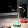 Lampes de table Lumière Lampe de bureau rechargeable électrique Réglable en plastique souple LED Capteur Jaune