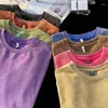 Männer T Shirts Sommer Baumwolle Waschen Solide Männer T-Shirts Übergroßen Kurzarm Streetwear Rap Hip Hop T Tops 4XL 5XL
