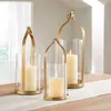 Bougeoirs romantique Unique support manchon européen Transparent métal cylindre luxe moderne Centro De Mesa décor à la maison