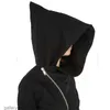 Sweats à capuche pour homme Sweats Wizard Hat Oblique Zipper Punk Rock Skateboard Streetwear Gothique Diagonal Zip Up Noir Cape Veste à capuche pour homme femme