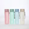 Water Bottles Fresh Wheat Fragrance Cover Male And Female Square Cup Frosted Portable Bottle With Scale Simple