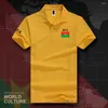 Herrpolos Burkina Faso Polo Shirts Män Kort ärm Vita märken tryckt för land 2023 Cotton Nation Team Flag Casual BFA Burkinabe