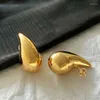 Stud Earrings Simple Chunky Water Drop Half Empty For Woman Punk Metal Gold Color C-Shaped Hook Jewelry 2023 Trend Gift