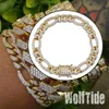 10 mm Bling Kubikzircon Herren Hip Hop Figaro Kettenarmband 7/8 Zoll 18 Karat vergoldet Miami Rock Rapper Schmuck Kupfer Armband Kubanische Gliederketten für Jungs Geschenke Bijoux