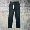 Designer Jeans Herren lila Hosen gerissene reguläre Tränen gewaschen altes langes Loch 30-382AUCY4NS