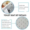 카펫 핑크 블루 로즈 나비 샤워 커튼 세트 욕실 세트 목욕 스크린 방지 화장실 뚜껑 커버 카펫 깔개 홈 장식 세트 R230802