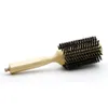 Hair Brushes No.6 Barber Salon Wooden Handle Pig Bristle Round Brush Detachable Tail Professional Barber Brush Round Comb 230803