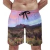 Shorts pour hommes désert coucher de soleil gymnase été Cactus paysage planche décontractée pantalons courts hommes surf séchage rapide imprimé maillot de bain