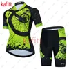 Racing Sets KafiQuick Dry Fietskleding 2023 Dames Sweatshirt Shorts Set Zomer Outdoor Dames Mountainbike