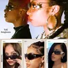 Sunglasses Y2K Punk One Piece Women Brand Designer Wrap Around Sun Glasses For Men UV400 Goggles Shades Sports