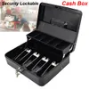 Portable Security Lockable Cash Box Tiered Tray Money Drawer Safe Storage Black 40FP14 C0116267k