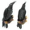 Decoratieve objecten Beeldjes Nep Raaf Hars Standbeeld Vogel Kraai Sculptuur Buiten Kraaien Halloween Decor Creatief voor Tuin Binnenplaats Dier Decoratie 230802