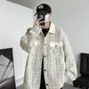 Jaquetas Masculinas Primavera Outono Y2K Moda Coreana Casual Gentmen Jacket Simples Listrado Todos Casaco Combinado Homem Solto Vintage Chic Streetwear Roupas