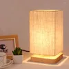 Table Lamps Wooden Fabric For Bedroom Living Room Lights Vintage Bedside Lamp Nightstand Desk Retro Classic Bed E27