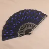 Hand Held Plastic Pauw Opvouwbare Fans Pailletten Multicolor Handheld Fan Chinese Fan voor Bruiloft Dansen Feest Zomer