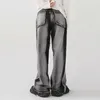 Herr shorts herrkvinnor y2k jeans överdimensionerade denim byxor raka byxor lapptäcke svart gotiska baggy jeans y2k streetwear techwear män 230802