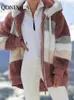 여자를위한 여성 모피 가짜 모피 겨울 코트 대형 테디 베어 코트 따뜻한 두꺼운 가짜 모피 코트 겨울 재킷 여성 긴 소매 230803