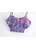 Tanques de mujer Camis Vintage Chic Moda Mujer Estrella y Luna Estampado floral Sin mangas Bodycon Crop Tops Playa Bohemio Chaleco corto Boho Tank Top 230802