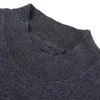 Herren-T-Shirts, Frühlings-Kammgarn-Pullover, halber Rollkragen-Kurzarm-T-Shirt, schmal gestrickt, dünne Tops